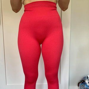 Aerie Ribbed Leggings in coral